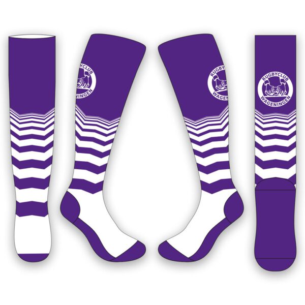 Match Socks Purple/White full-height
